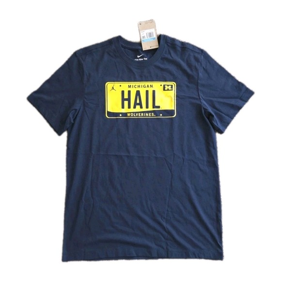 Nike Air Jordan Michigan HAIL Wolverines License T-Shirt Men's Size M Dri-Fit - Picture 1 of 4